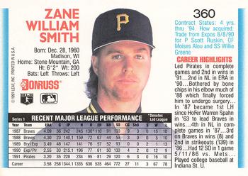 Zane Smith  baseball card collectible - Main Image 2