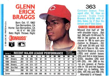 Glenn Braggs  baseball card collectible - Main Image 2