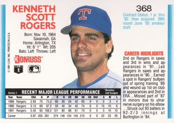 Kenny Rogers  baseball card collectible - Main Image 2