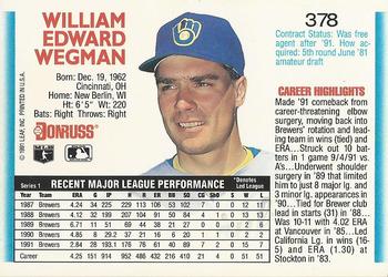 Bill Wegman  baseball card collectible - Main Image 2