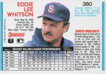 Ed Whitson  baseball card collectible - Main Image 2