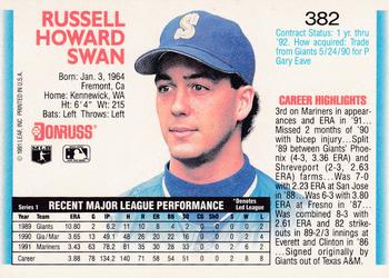Russ Swan  baseball card collectible - Main Image 2