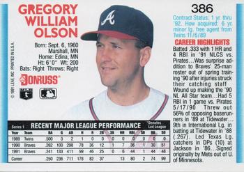 Greg Olson  baseball card collectible - Main Image 2
