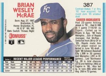 Brian McRae  baseball card collectible - Main Image 2