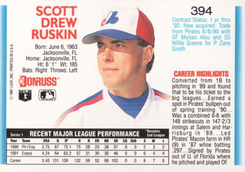 Scott Ruskin  baseball card collectible - Main Image 2