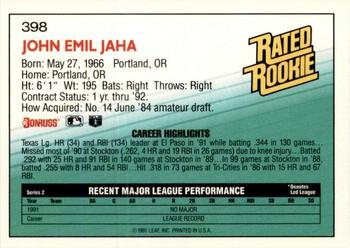John Jaha  baseball card collectible - Main Image 2