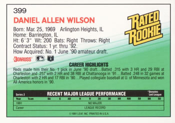 Dan Wilson  baseball card collectible - Main Image 2