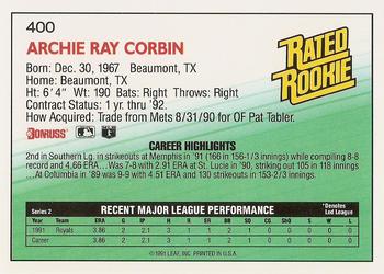 Archie Corbin  baseball card collectible - Main Image 2