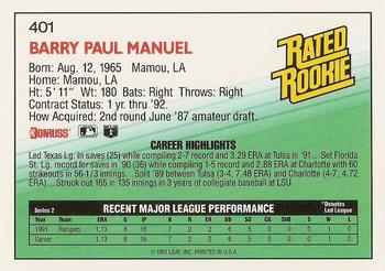 Barry Manuel  baseball card collectible - Main Image 2