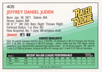 Jeff Juden  baseball card collectible - Main Image 2
