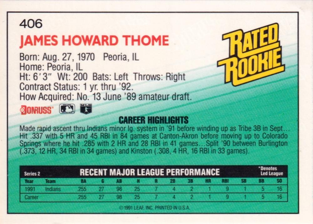 Jim Thome  baseball card collectible - Main Image 2