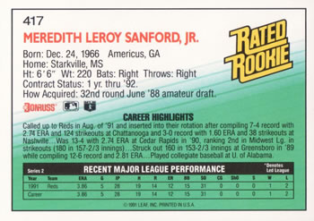 Mo Sanford  baseball card collectible - Main Image 2
