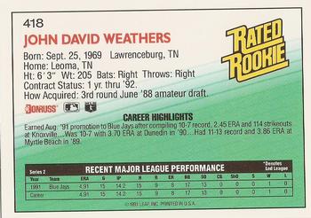 David Weathers  baseball card collectible - Main Image 2