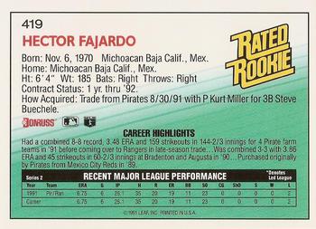 Hector Fajardo  baseball card collectible - Main Image 2
