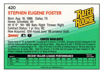 Steve Foster  baseball card collectible - Main Image 2