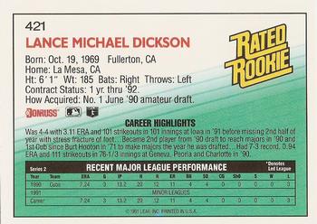 Lance Dickson  baseball card collectible - Main Image 2