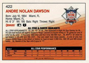 Andre Dawson  baseball card collectible - Main Image 2