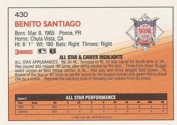 Benito Santiago  baseball card collectible - Main Image 2