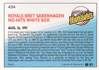 Bret Saberhagen  baseball card collectible - Main Image 2
