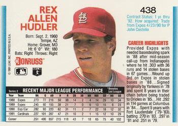 Rex Hudler  baseball card collectible - Main Image 2