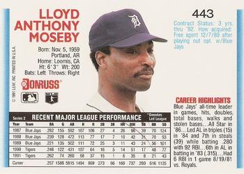 Lloyd Moseby  baseball card collectible - Main Image 2