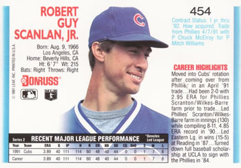 Bob Scanlan  baseball card collectible - Main Image 2