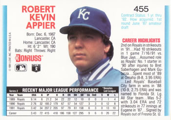 Kevin Appier  baseball card collectible - Main Image 2