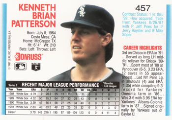 Ken Patterson  baseball card collectible - Main Image 2