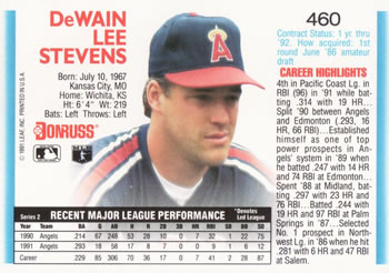 Lee Stevens  baseball card collectible - Main Image 2