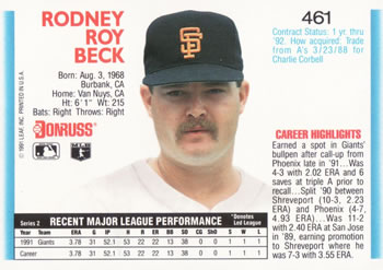 Rod Beck  baseball card collectible - Main Image 2