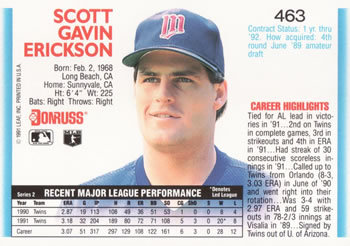 Scott Erickson  baseball card collectible - Main Image 2