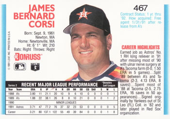 Jim Corsi  baseball card collectible - Main Image 2