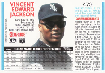 Bo Jackson  baseball card collectible - Main Image 2
