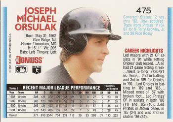 Joe Orsulak  baseball card collectible - Main Image 2