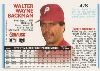 Wally Backman  baseball card collectible - Main Image 2