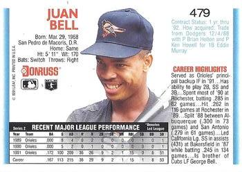 Juan Bell  baseball card collectible - Main Image 2