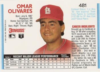 Omar Olivares  baseball card collectible - Main Image 2