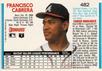Francisco Cabrera  baseball card collectible - Main Image 2