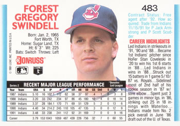 Greg Swindell  baseball card collectible - Main Image 2