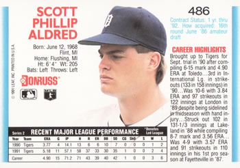 Scott Aldred  baseball card collectible - Main Image 2