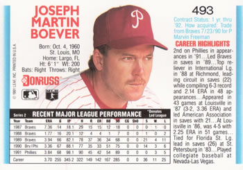 Joe Boever  baseball card collectible - Main Image 2