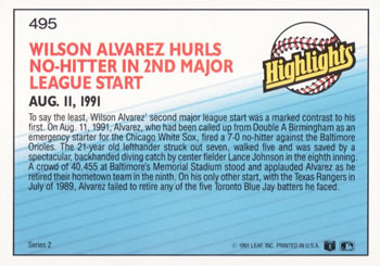 Wilson Alvarez  baseball card collectible - Main Image 2