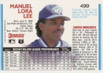 Manuel Lee  baseball card collectible - Main Image 2