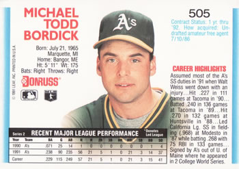 Mike Bordick  baseball card collectible - Main Image 2