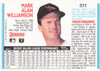 Mark Williamson  baseball card collectible - Main Image 2