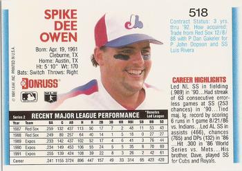 Spike Owen  baseball card collectible - Main Image 2