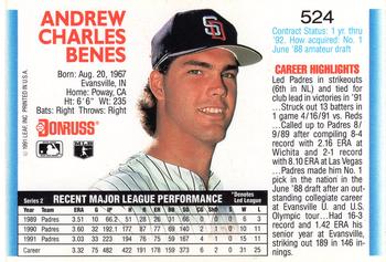 Andy Benes  baseball card collectible - Main Image 2
