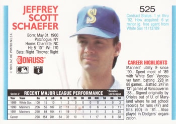 Jeff Schaefer  baseball card collectible - Main Image 2