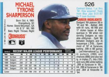 Mike Sharperson  baseball card collectible - Main Image 2