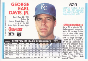 Storm Davis  baseball card collectible - Main Image 2